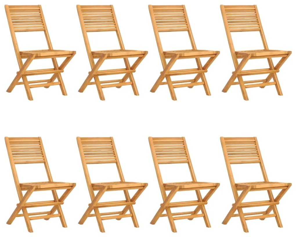 Sedie da giardino pieghevoli 8pz 47x62x90cm legno massello teak