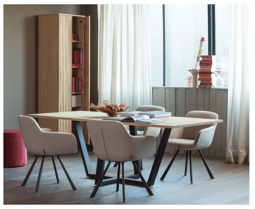 Armadio di colore naturale con effetto rovere 60x210x42 cm Gravure – WOOOD