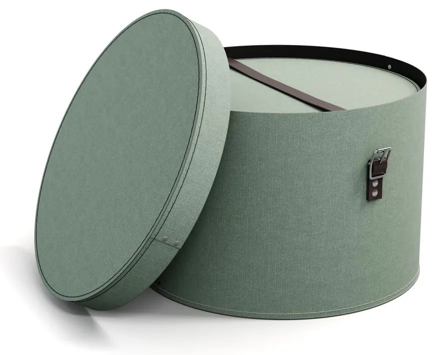 Scatole in set con coperchio color foglia di tè in cartone 2 pz ø 37,5x25,5 cm Rut Canvas Paper Laminate – Bigso