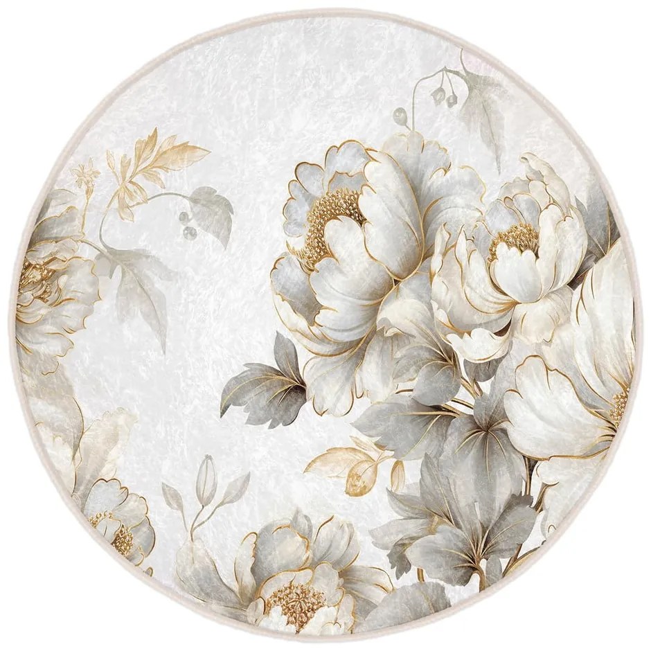 Tappeto rotondo in grigio chiaro/beige lavabile ø 100 cm Soft and Gentle – Mila Home