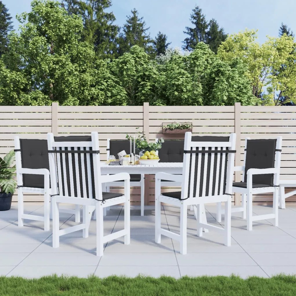 Cuscini Per Sedia 6 Pz Neri 100x50x3 Cm İn Tessuto Oxford /