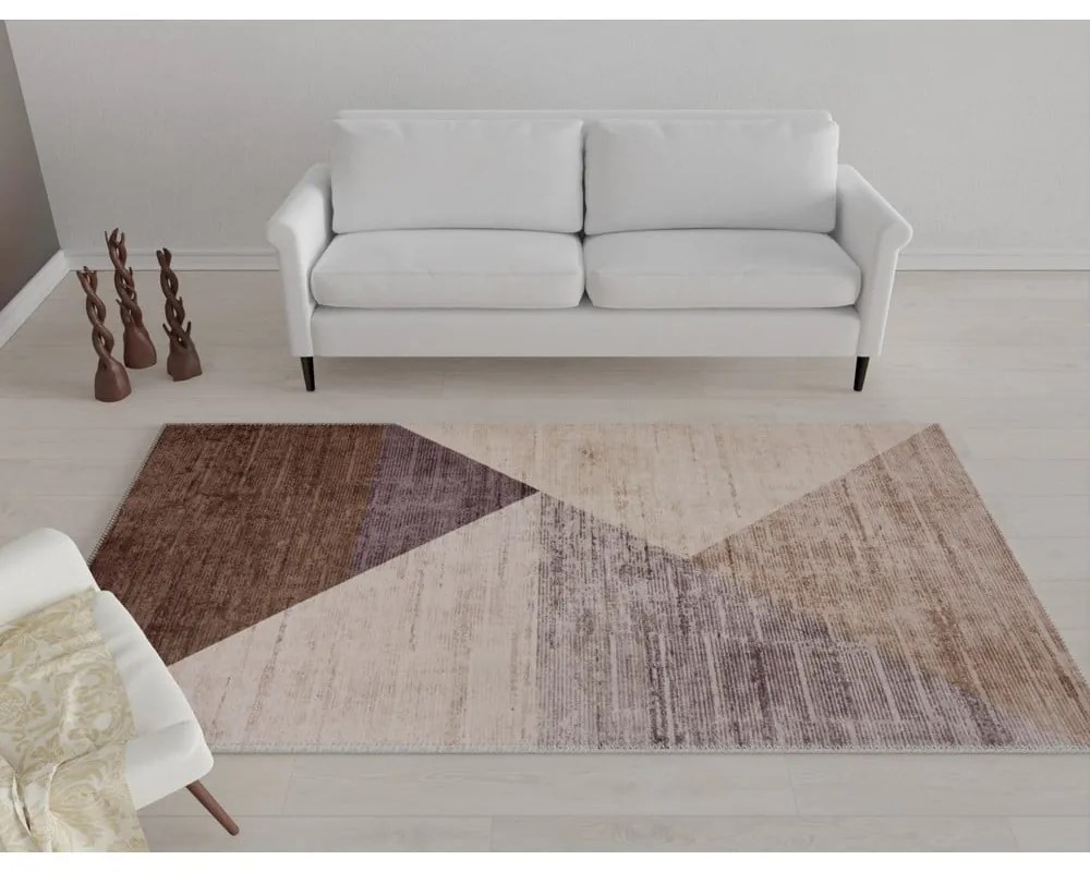 Tappeto lavabile marrone e beige 230x160 cm - Vitaus