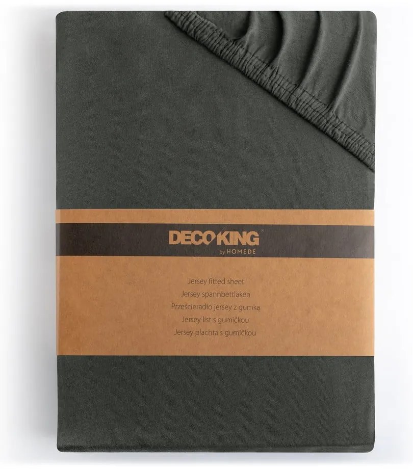 Lenzuolo con angoli grigio scuro in jersey 90x200 cm Amber – Restilo