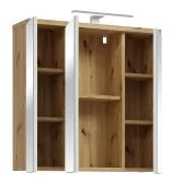 Mobile da parete per bagno con specchio VENOM bianco/rovere artisan