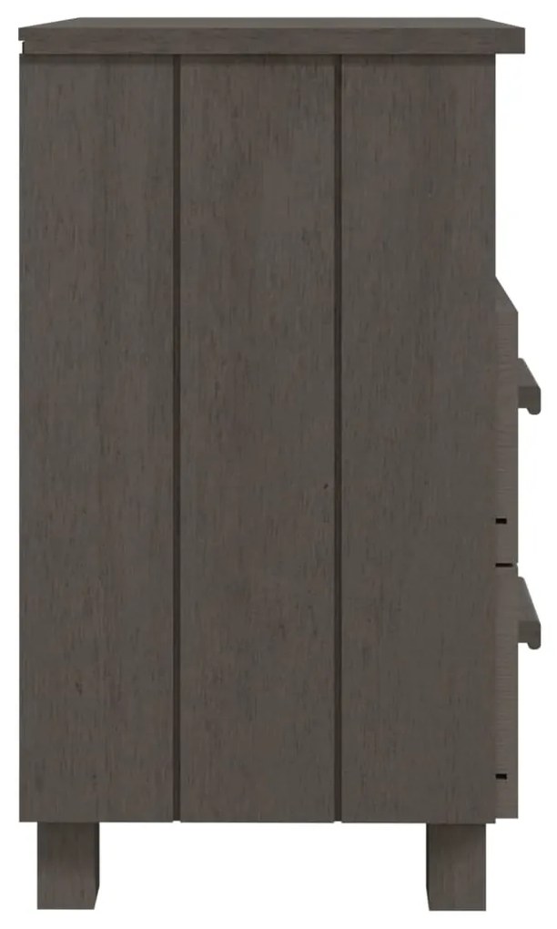 Comodino HAMAR Grigio Chiaro 40x35x62 cm Legno Massello di Pino