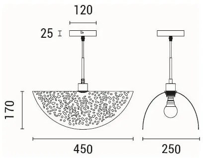 Lampadario a sospensione con filo 1xE27/15W/230V nero