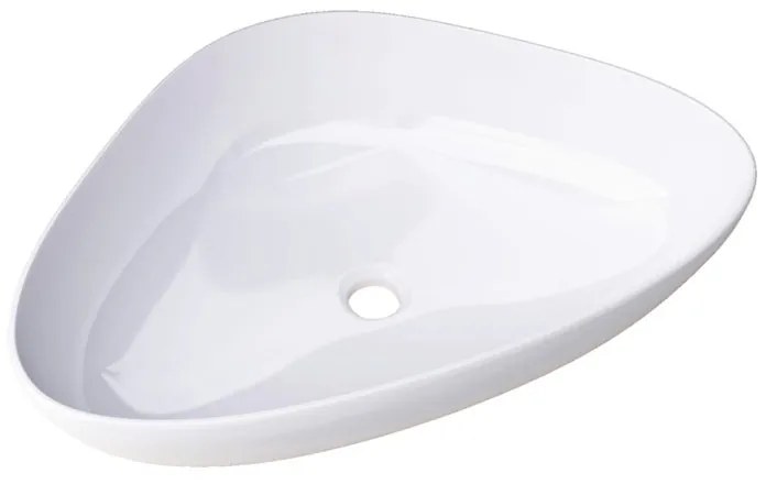 Lavabo da appoggio Bergamo SANYCCES rettangolare piletta non inclusa in ceramica L 59 x H 14 x P 39 cm bianco lucido piletta non inclusa