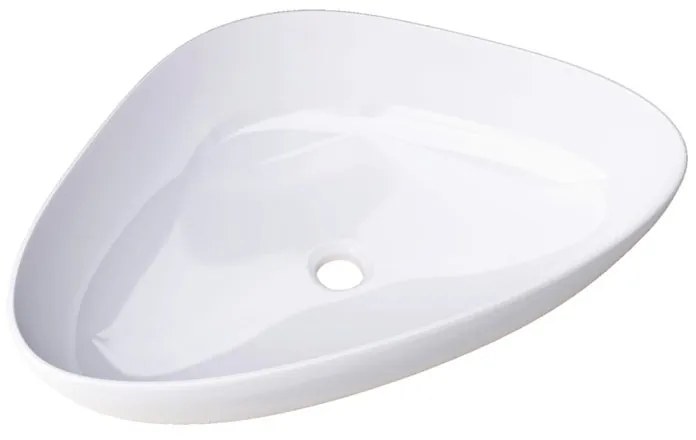 Lavabo da appoggio Venaco rettangolare in ceramica L 59 x P 39 x H 14 cm bianco