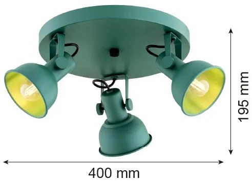 Argon 6265 - Faretto LENORA 3xE14/7W/230V verde