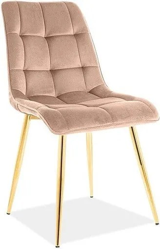 Sedia chic in velluto beige/oro Blu28