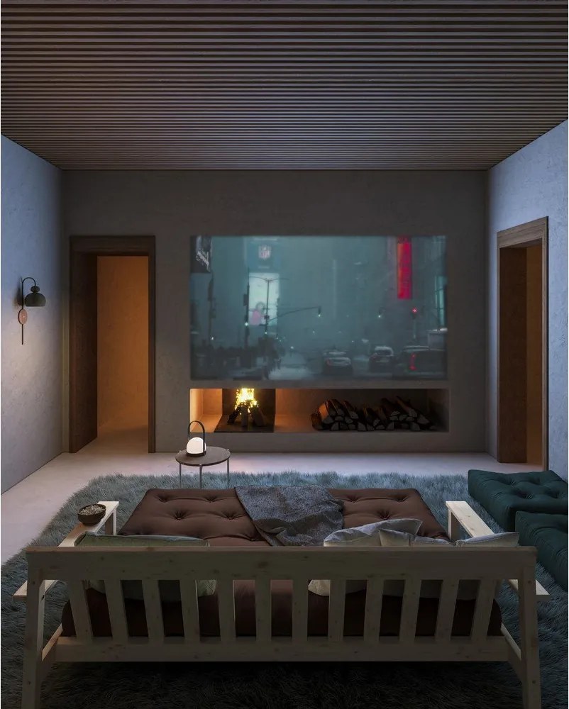 Divano letto in velluto a coste senape 218 cm Unwind - Karup Design