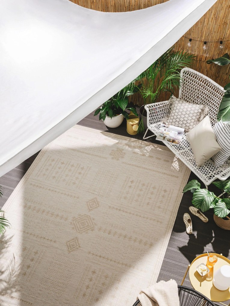 benuta Nest Tappeto per interno ed esterno Bronco Crema 120x170 cm - Tappeto outdoor per balcone, terrazzo e giardino