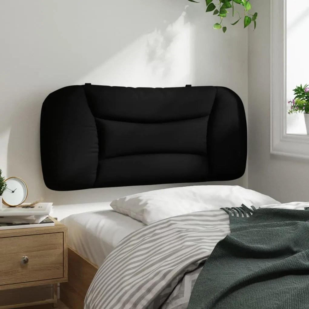 Cuscino testiera nero 90 cm in tessuto