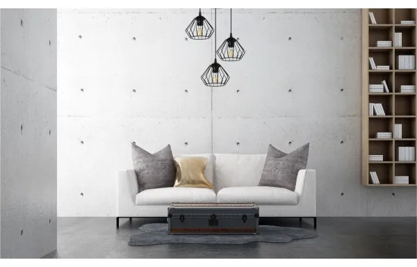 Lampadario a sospensione con filo CEED 3xE27/60W/230V nero