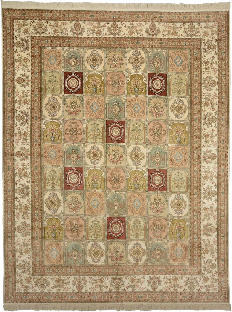 Ghom Tappeto 280x360 Beige (Cina) Annodato A Mano