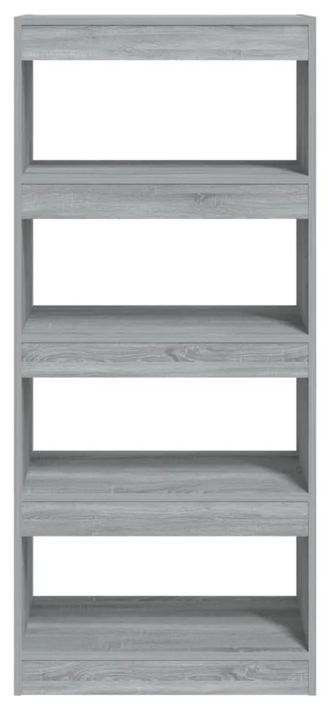 Libreria/divisorio grigio sonoma 60x30x135 cm legno multistrato