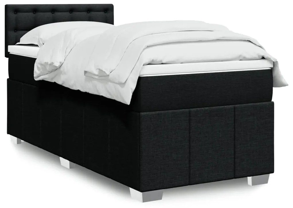 Giroletto A Molle Con Materasso Nero 100x200 Cm İn Tessuto /