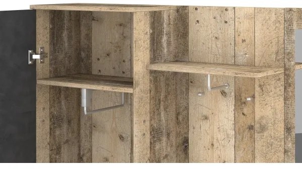 Mobile per ingresso con specchio NOLAN, marrone/grafite