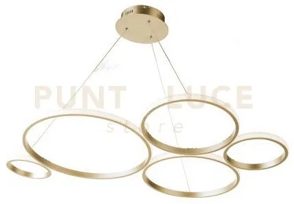 Sospensione pois oro 3000k 4760lm 60w dimmerabile l.108cm
