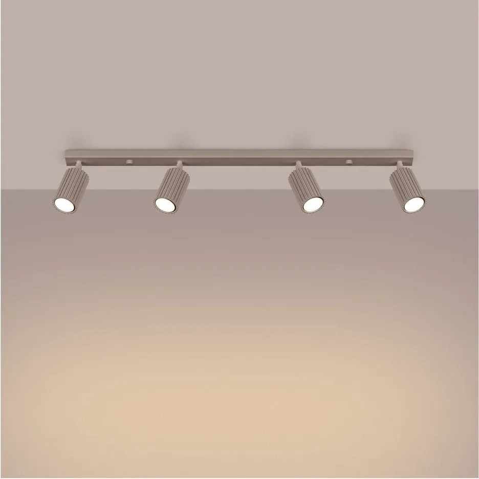 Faretto grigio tortora in metallo 6,5x81 cm Gleam – Sollux