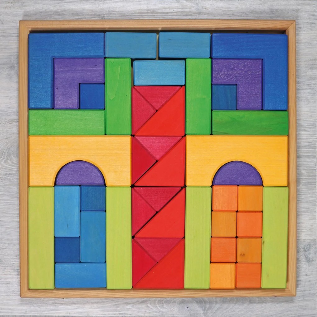 Grimm's - Blocchi di costruzioni di base in legno - 46 pezzi