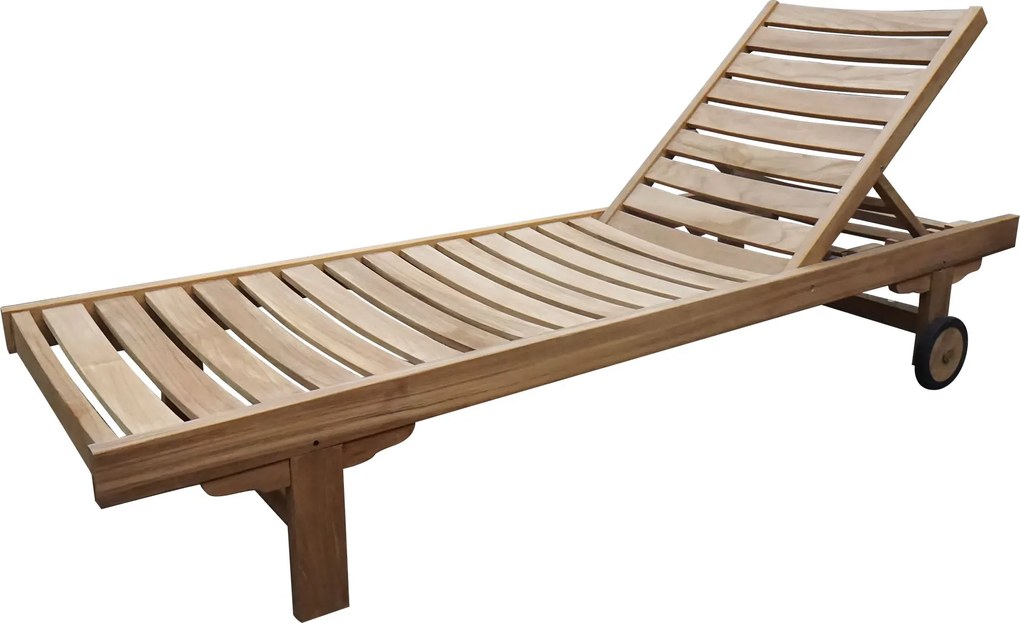 BANABA - lettino con ruote in teak