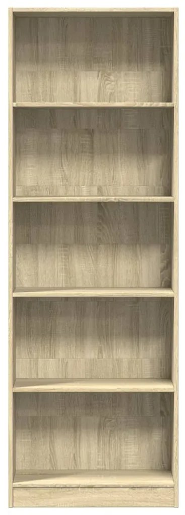 Libreria rovere sonoma 60x24x176 cm in legno multistrato