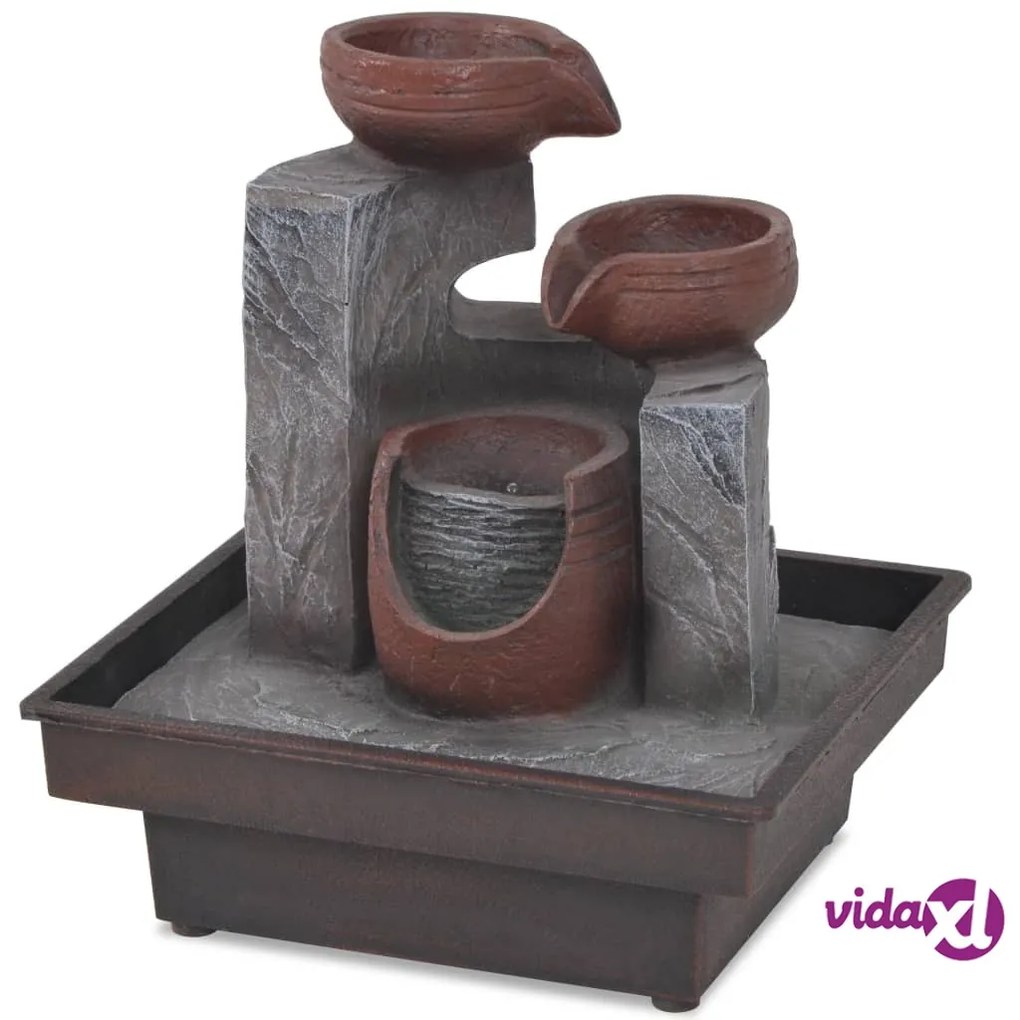vidaXL Fontana da Interni con Luce a LED in Poliresina