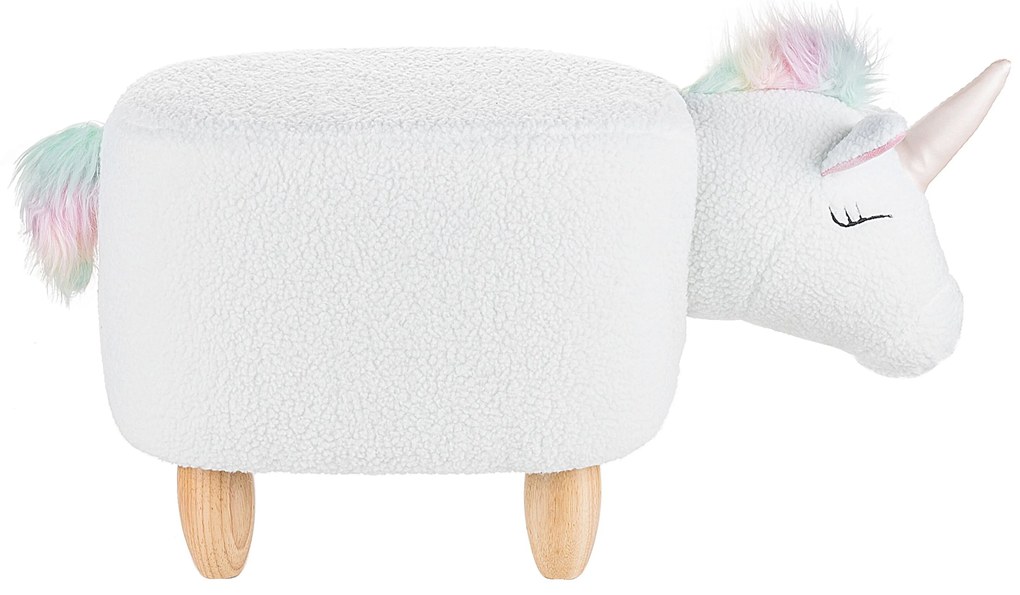Pouf di tessuto bianco UNICORN Beliani