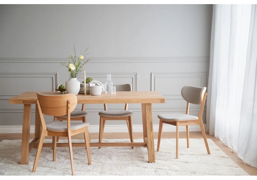 Tavolo da pranzo in legno di quercia lucido 170 x 95 cm Brooklyn - Rowico