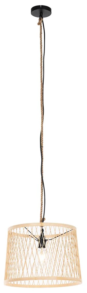 Lampada a sospensione da esterno rustica in rattan 40 cm - Calamus