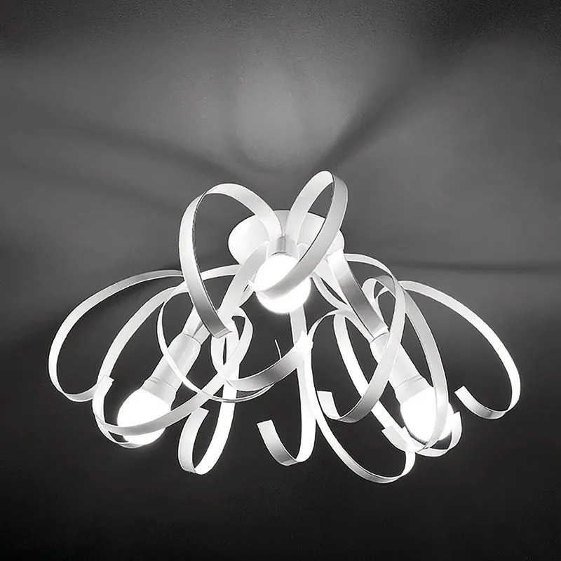 Plafoniera moderno Fiocco Max Ø 60 cm bianco IP20, 3XE27