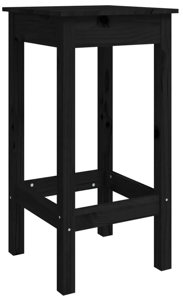 Sgabelli da bar 2 pz neri 40x40x78 cm legno massello di pino