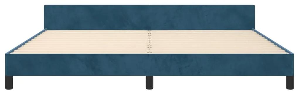Giroletto con Testiera Blu Scuro 200x200 cm in Velluto