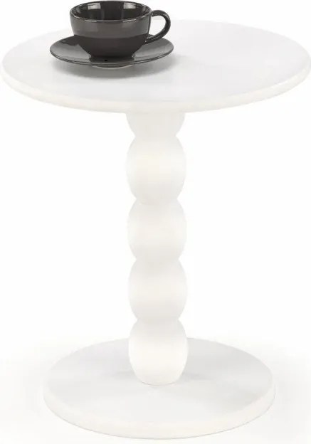 Tavolino da caffè rotondo Cirilla in bianco - ø40/h47 cm