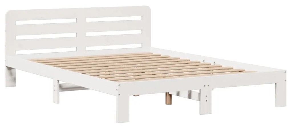 Letto libreria senza materasso bianco 140x190 cm legno di pino