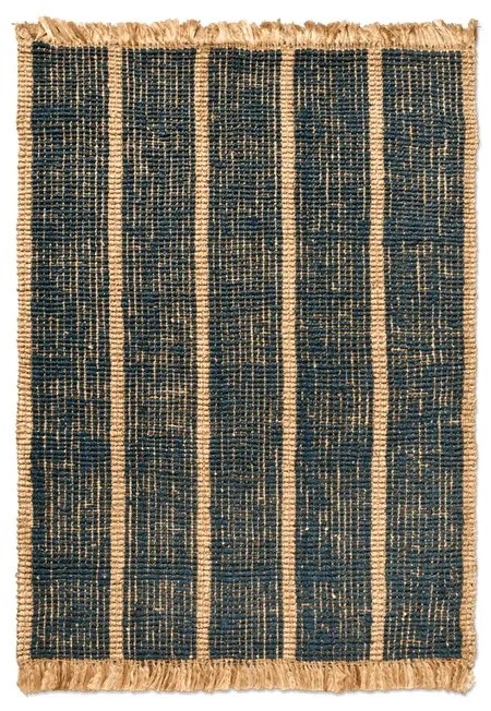 Athens Stripes Tappeto 140x200 Natural/Ink Blue - Ferm Living