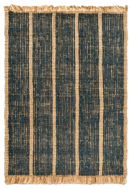 Athens Stripes Tappeto 140x200 Natural/Ink Blue - Ferm Living