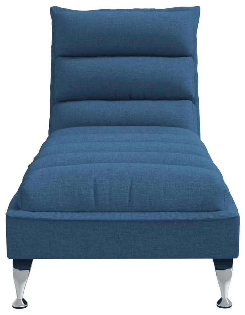 Chaise longue massaggi con cuscini blu in tessuto