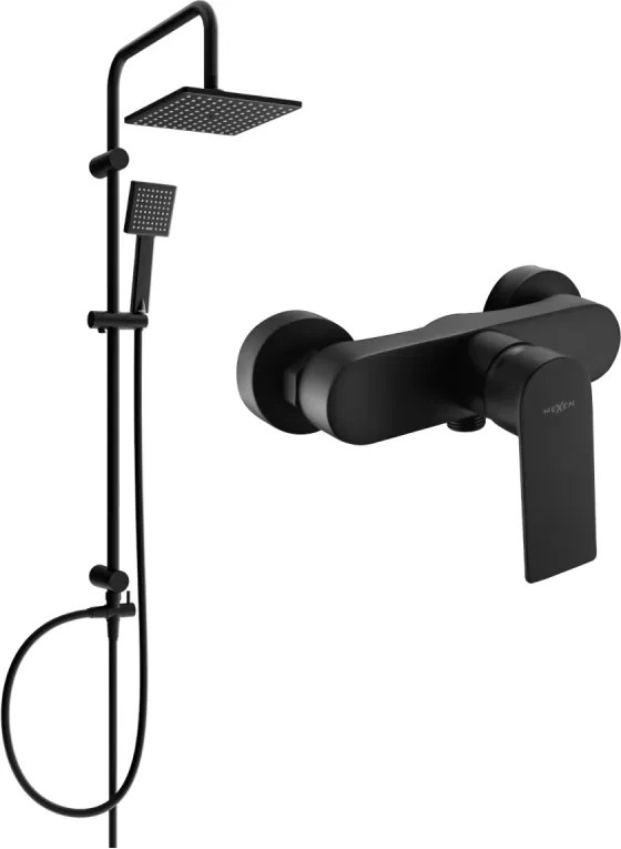 Mexen Tord set doccia esterno con soffione e rubinetto doccia Royo, nero - 72240200-70