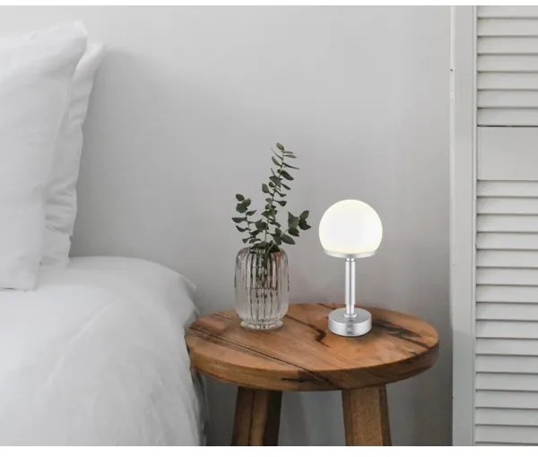 Globo 21034SI - LED Lampada da tavolo ricaricabile HAKU LED/2,5W/5V 2800K argento