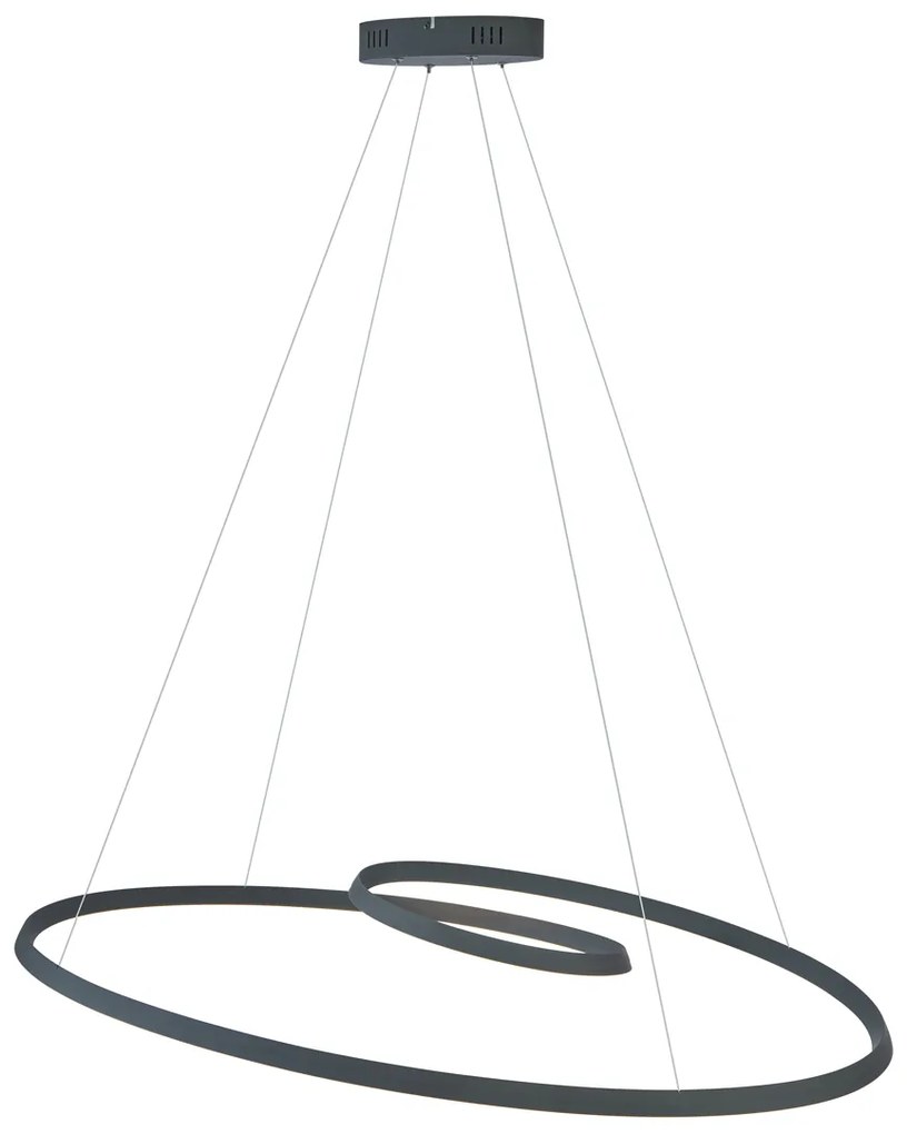 Lampada a sospensione scandinava nera 110 cm con LED dimmerabile a 3 livelli - Circuit