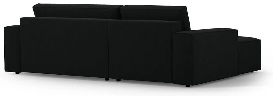 Divano letto angolare nero in tessuto bouclé (angolo sinistro) Jodie - Micadoni Home