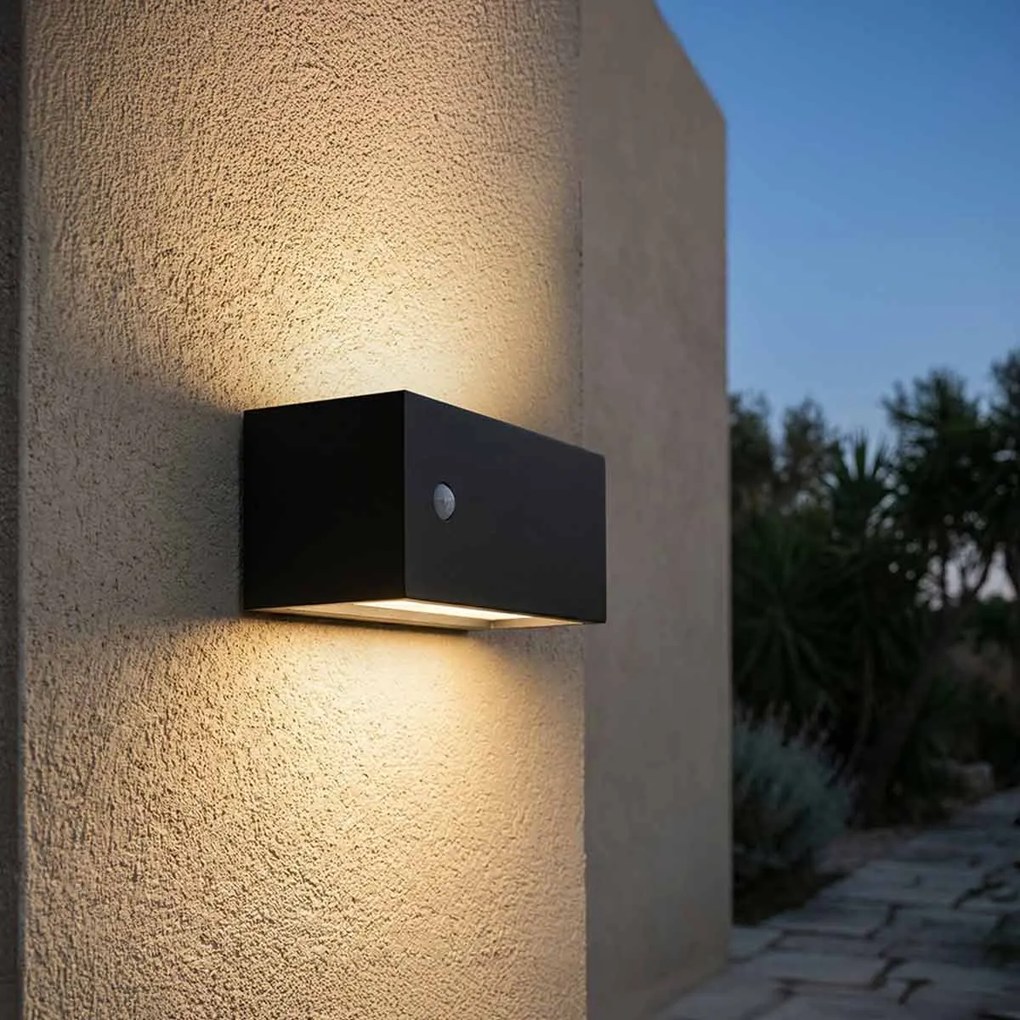 Applique BAND con Sensore Movimento E27 per esterno IP65 - Nera