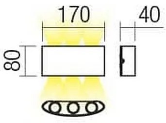 Redo 90226 - LED Applique da esterno FABO LED/6W/230V 3000K IP54 grigio