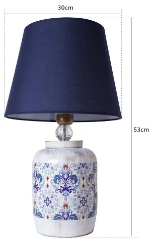 Lampada da tavolo RAMZES 1xE27/40W/230V blu/bianco