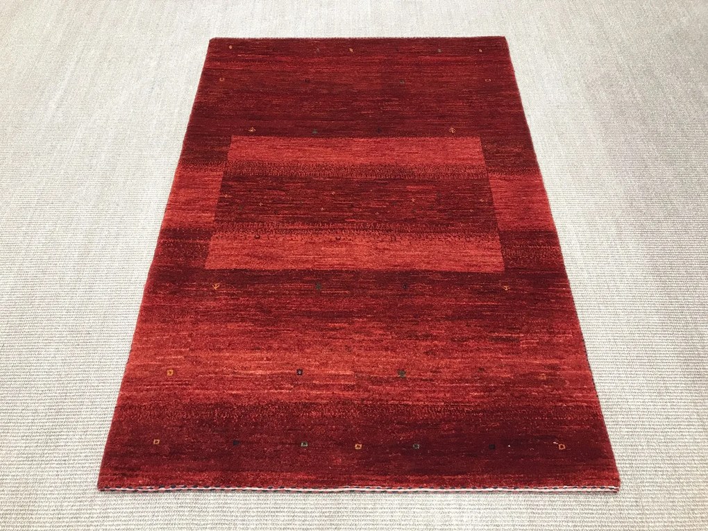 Loribaft Tappeto 100 x 150 Rosso (Iran) Annodato A Mano