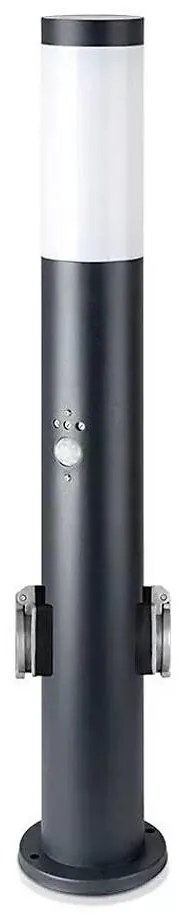 Lampada da esterno con sensore e 2 prese SCHUKO 1xE27/60W/230V IP44 60cm nero