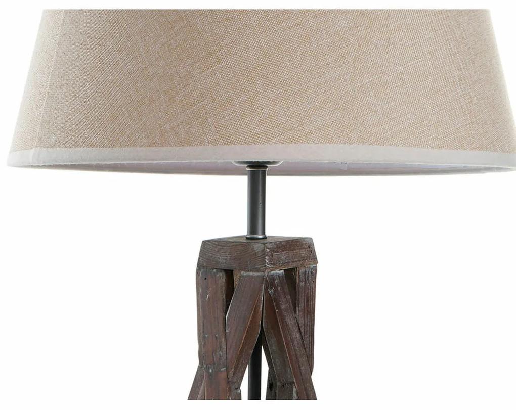 Lampada da tavolo DKD Home Decor Legno Cotone Marrone scuro (35 x 35 x 56 cm)