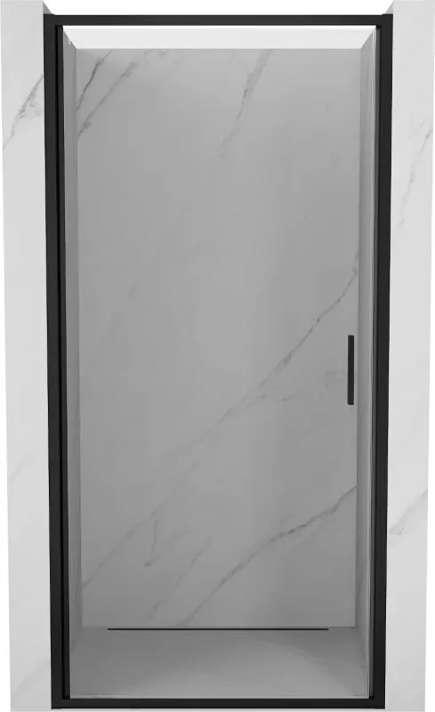 Mexen Exo porta doccia a battente 85 cm, trasparente, nera - 817-085-000-70-00